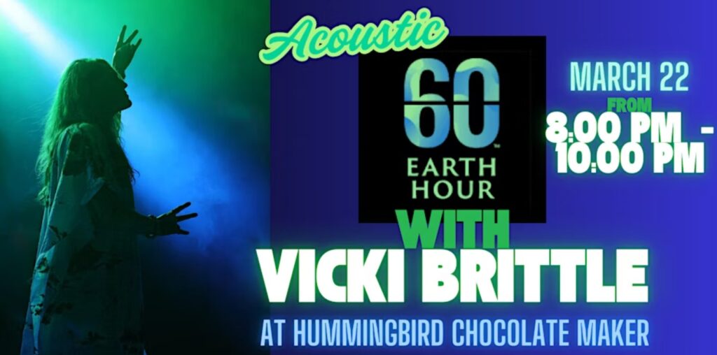 Acoustic Earth Hour Concert Featuring Vicki Brittle at Hummingbird Chocolate - Ontario, Canada