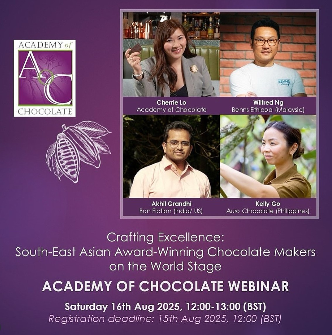 Crafting Excellence Webinar by Academy of Chocolate August 2025 - Virtual Event