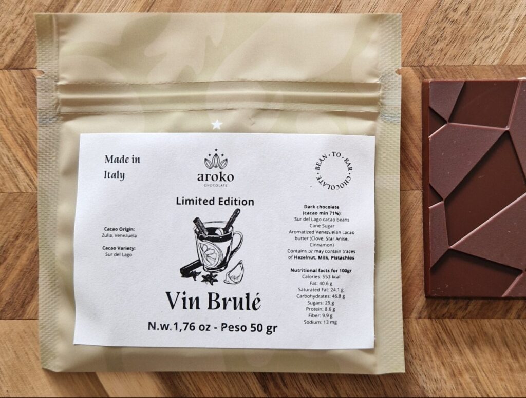 Aroko Chocolate Dark chocolate with mulled wine