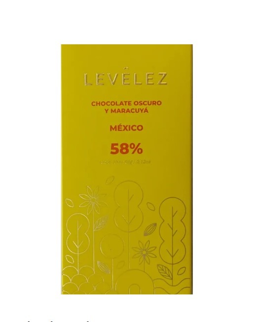 Levêlez Chocolate Dark Chocolate 58% and Passion Fruit – Fruity