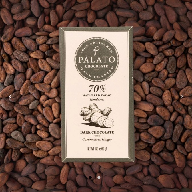 Palato Chocolate 70% Dark Chocolate with caramelized ginger