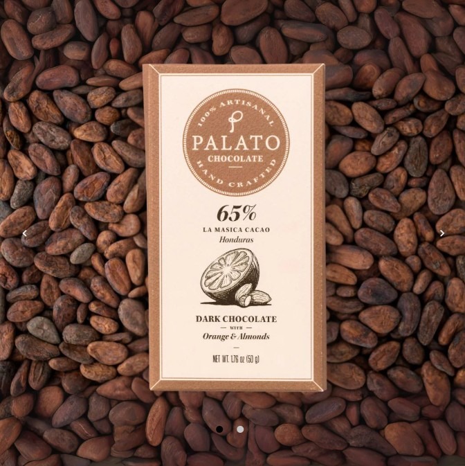 Palato Chocolate 65% Dark Chocolate w/ Orange and Almonds