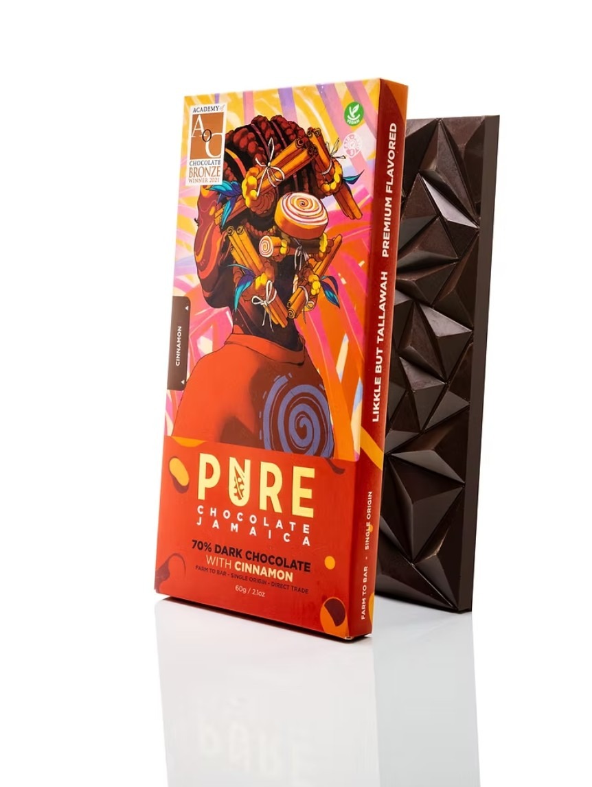 Pure Chocolate Jamaica 70% PURE Dark Chocolate with Cinnamon