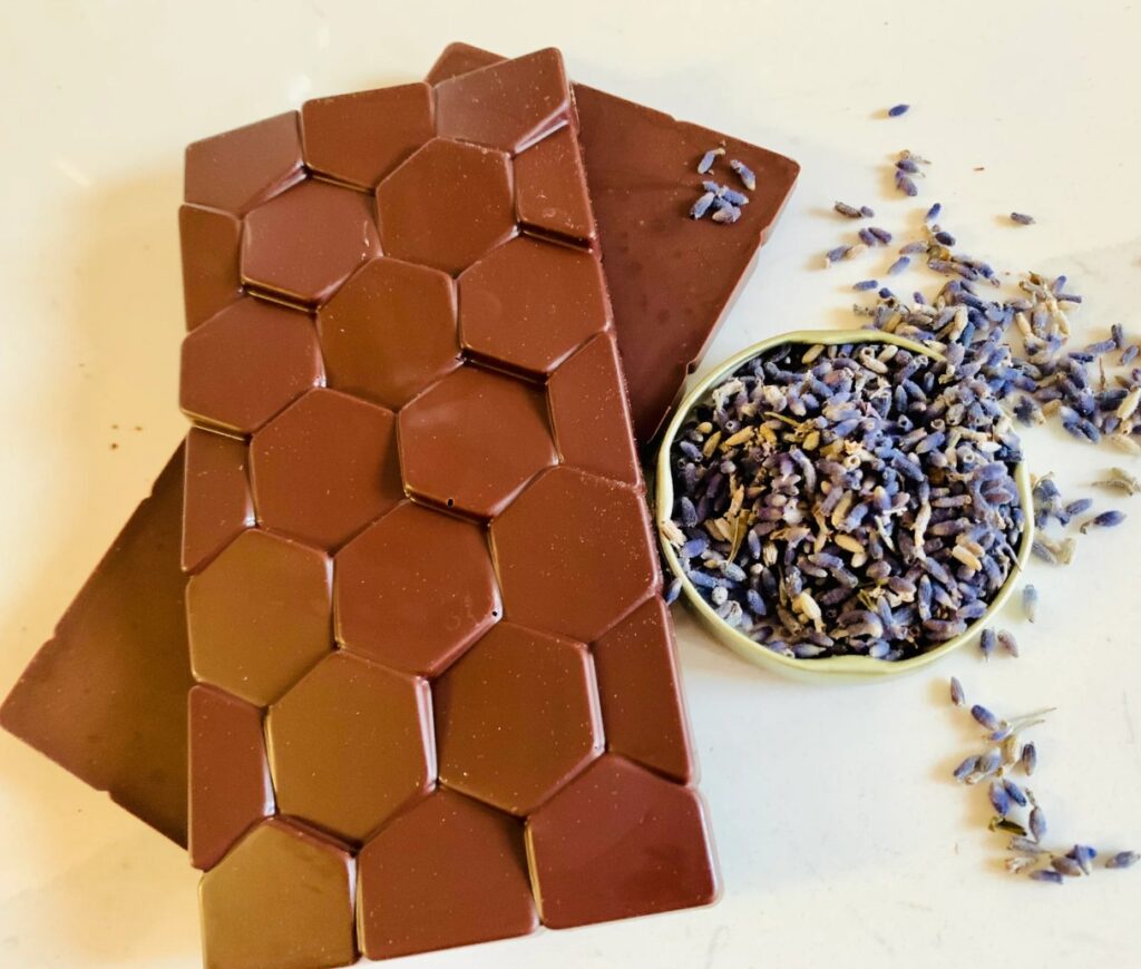 The Organic House – Lavender Maple 70% dark chocolate made with cacao from the Philippines