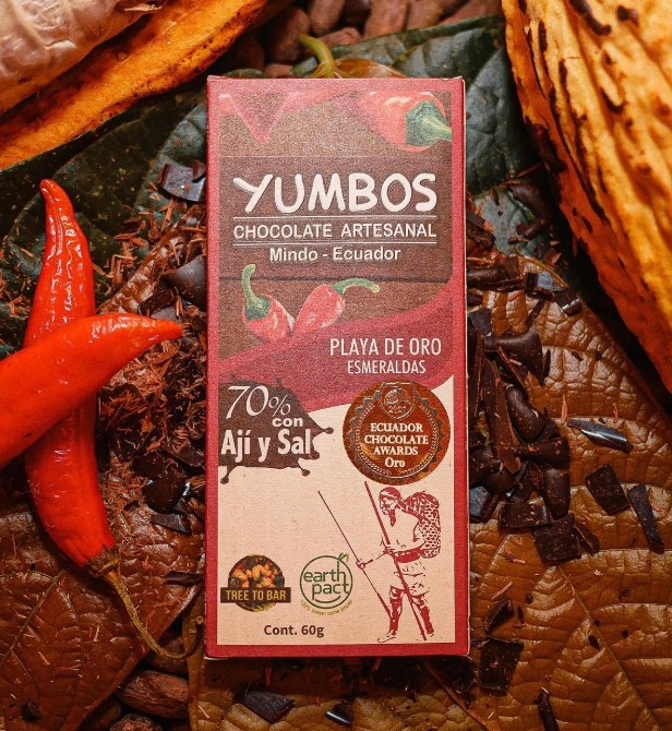 Yumbos Chocolate Artesanal 70% Chocolate with Chili and Salt Flavor