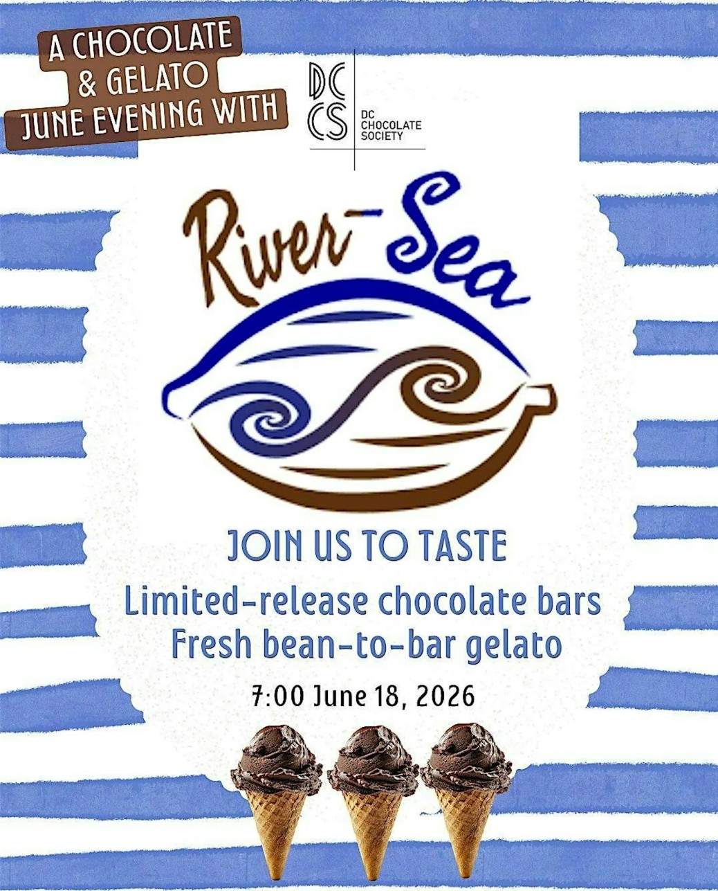 River-Sea Chocolate & Gelato June 2026 DC Choc Society Meetup - Washington D.C, United States
